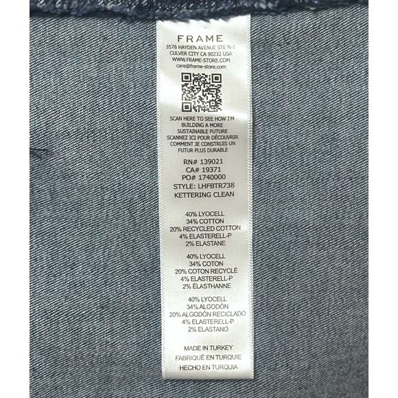 New $228 FRAME D-Belt High Waist Flare Jeans Wide Leg Denim Indigo Blue Bootcut - Picture 15 of 16